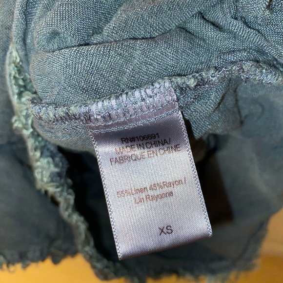 Dark Green Romper with Frayed Edges - Picture 3 of 4